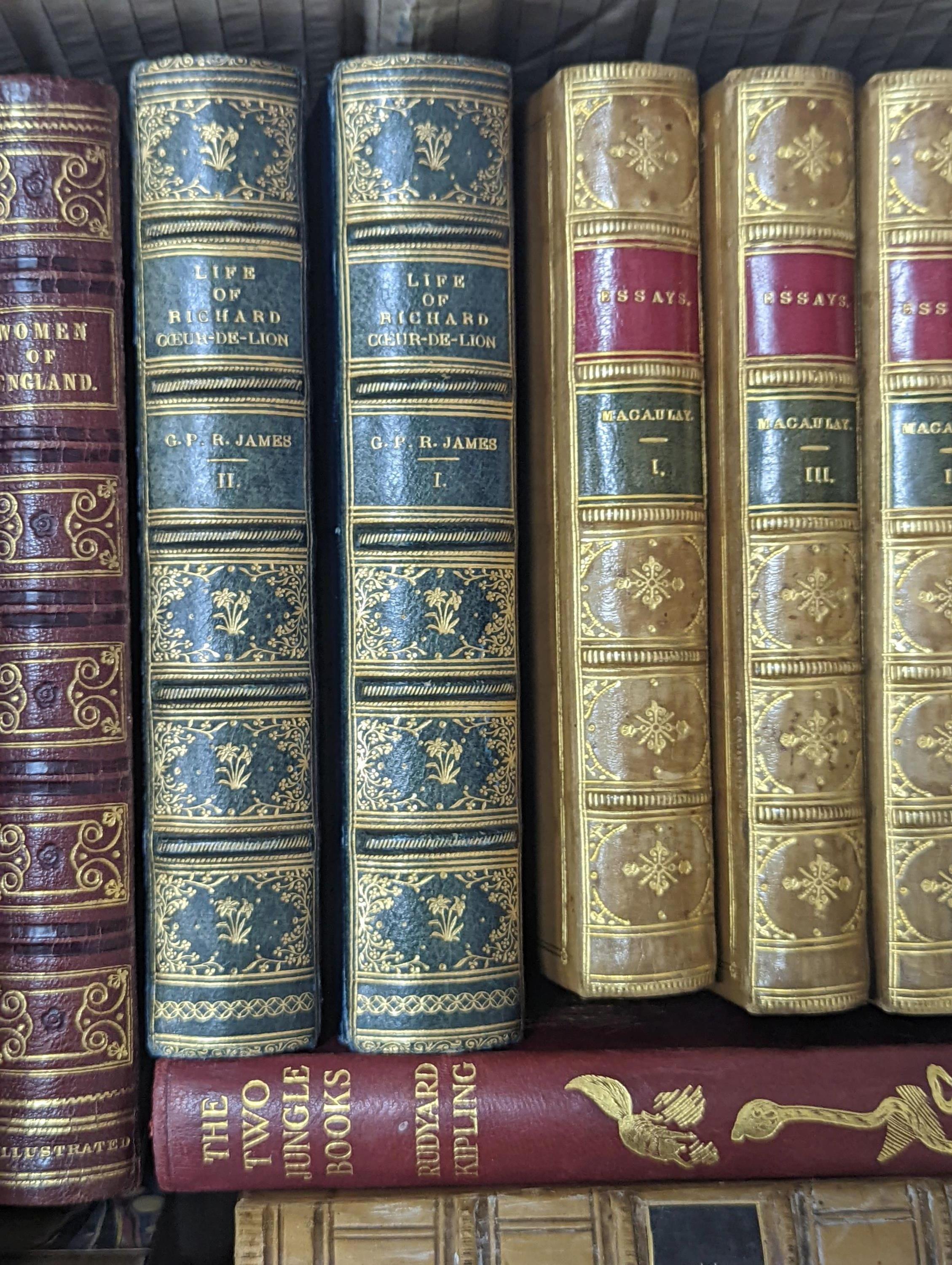 Bindings - Octavo Volumes, various styles in calf and morocco, 18th and 19th century (21 in total)